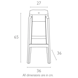 Табурет прозрачный полубарный Fox 65