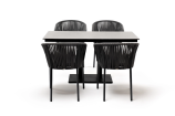 Каффе Дабл обеденная группа на 4 персоны, цвет серый гранит