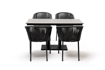 Каффе Дабл обеденная группа на 4 персоны, цвет серый гранит