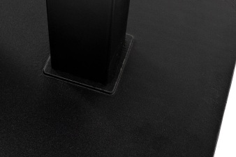 Каффе интерьерный стол из HPL квадратный 140х70см, цвет серый гранит, подстолье двойное черное чугун