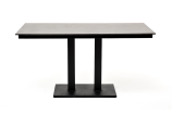 Каффе интерьерный стол из HPL квадратный 140х70см, цвет серый гранит, подстолье двойное черное чугун