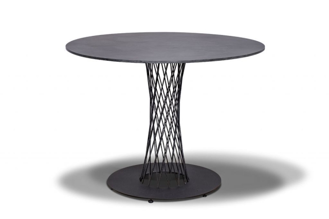 ДиегоОбеденный стол круглый  Ø100см, столешница HPL 12мм, цвет Серый Гранит, подстолье металл