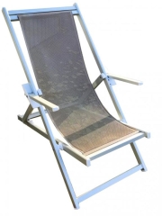 Кресло-шезлонг текстиленовое складное Sdraio (109х59х105см) серо-коричневый