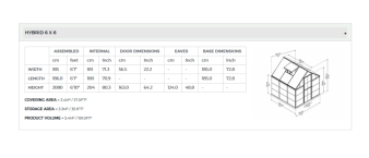 Теплица из поликарбоната Gybrid 6x6ft размеры