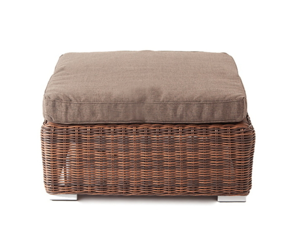 Плетеная оттоманка с подушкой Лунго коричневая