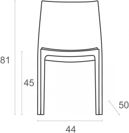 Стул пластиковый Maya (44х50х81см) оливковый