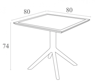 Стол пластиковый Sky Table 80