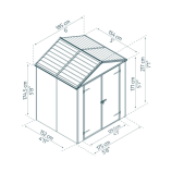 Сарай Rubicon 6x5ft темно-серый арт.706787 размеры