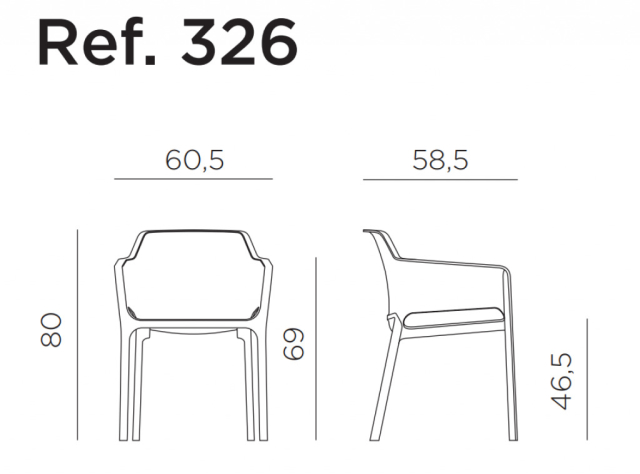 Кресло пластиковое Net (60,5х58,5х80см) белое