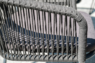 Марсель плетеный стул из роупа (веревки), каркас темно-серый, цвет темно-серый