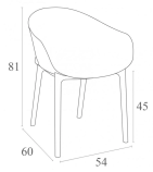Кресло пластиковое Sky (54х60х81см) черное