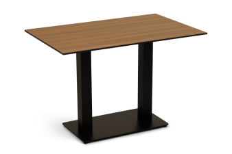 Каффе стол из HPL 110х70см, цвет дуб, подстолье стальное двойное