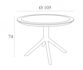 Стол пластиковый Sky Table Ø105