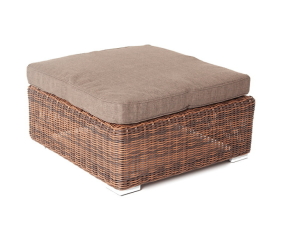 Плетеная оттоманка с подушкой Лунго коричневая