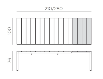 Стол пластиковый раздвижной Rio 210 Extensibile