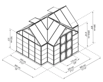 Теплица из поликарбоната Victory Orangery Garden Chalet размеры