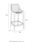 Стул пластиковый полубарный Air Bar 65