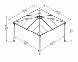 Беседка Gazebo Palermo 3600 Grey размеры