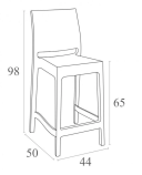 Стул пластиковый полубарный Maya Bar 65