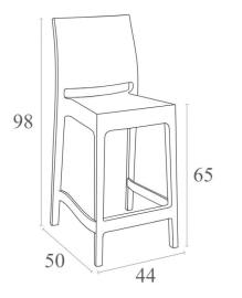 Стул пластиковый полубарный Maya Bar 65
