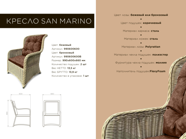 Кресло San Marino описание