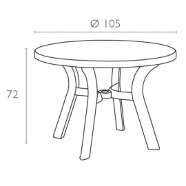 Стол пластиковый обеденный Truva (Ø105х72cм) белый