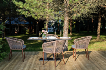 Каффе Дабл обеденная группа на 4 персоны, цвет дуб