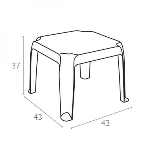 Столик для шезлонга пластиковый Zambak (43х43х37см) белый