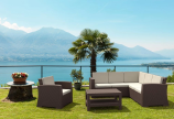 Кресло пластиковое плетеное с подушками Monaco Lounge