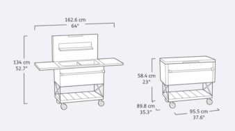 Стол-бар Patio Cooler & Beverage Cart размеры