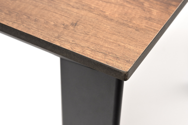Венето обеденный стол из HPL 90х90см, цвет дуб, каркас черный